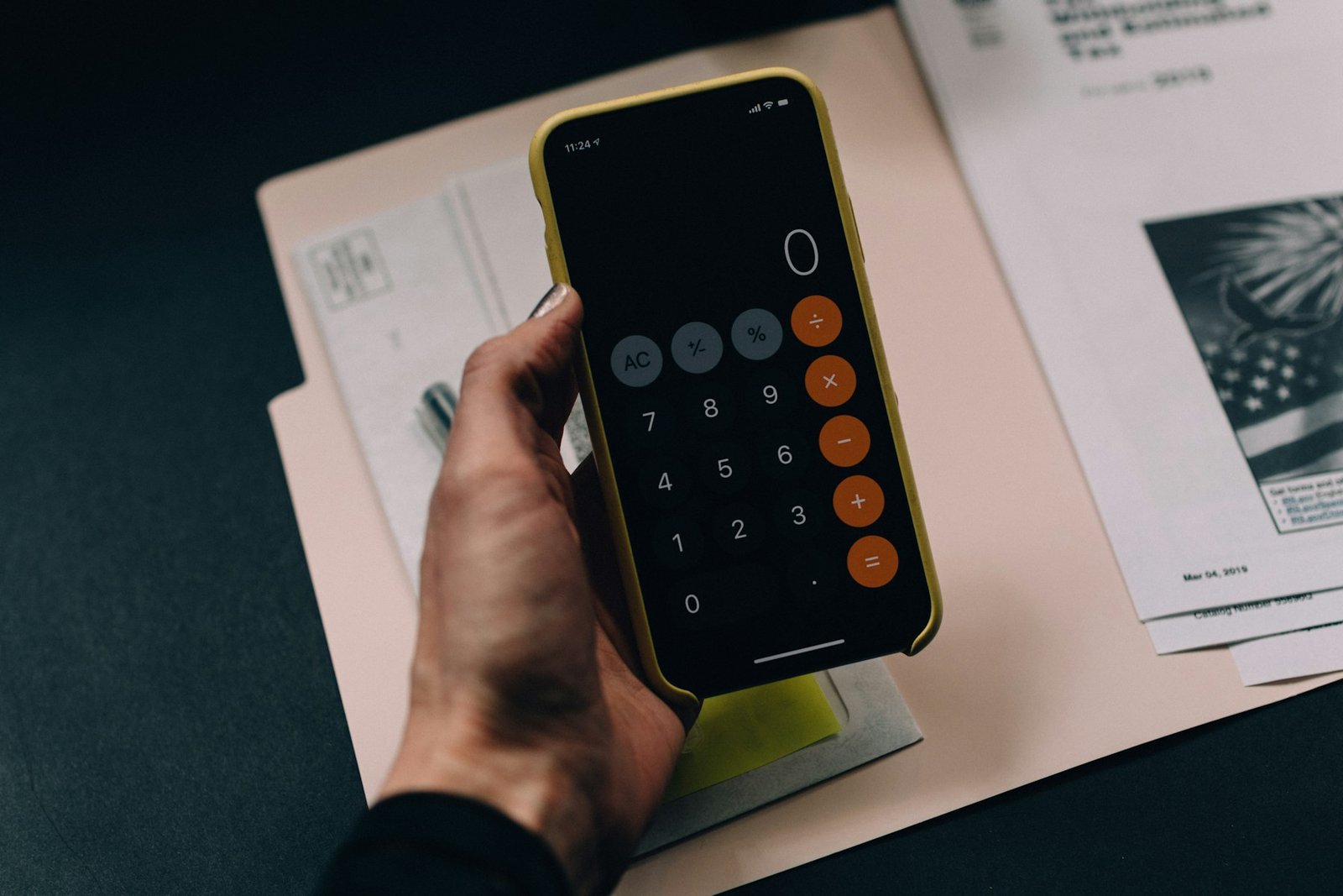 Calculator and financial records